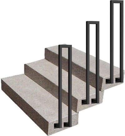 Trapleuning Buiten - Steunreling Buiten - Veilige Trappen - Eenvoudige Montage - 90cm Lengte - Zwart