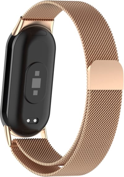 Milanees bandje - geschikt voor Xiaomi Mi Band 10 / 9 / 8 / Xiaomi Smart Band 10 / 9 / 8 - rosegoud