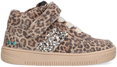BunniesJR 225653-906 Meisjes Hoge Sneakers - Beige - Leer - Veters