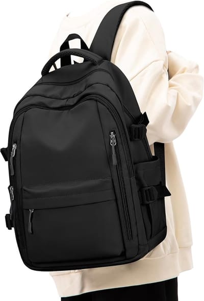 Rugzak - Schoolrugzak - Waterdichte Laptoprugzak 14 inch - Veelzijdige Dagelijkse Rugzak voor Jongens, Meisjes, Dames en Heren - Zwart