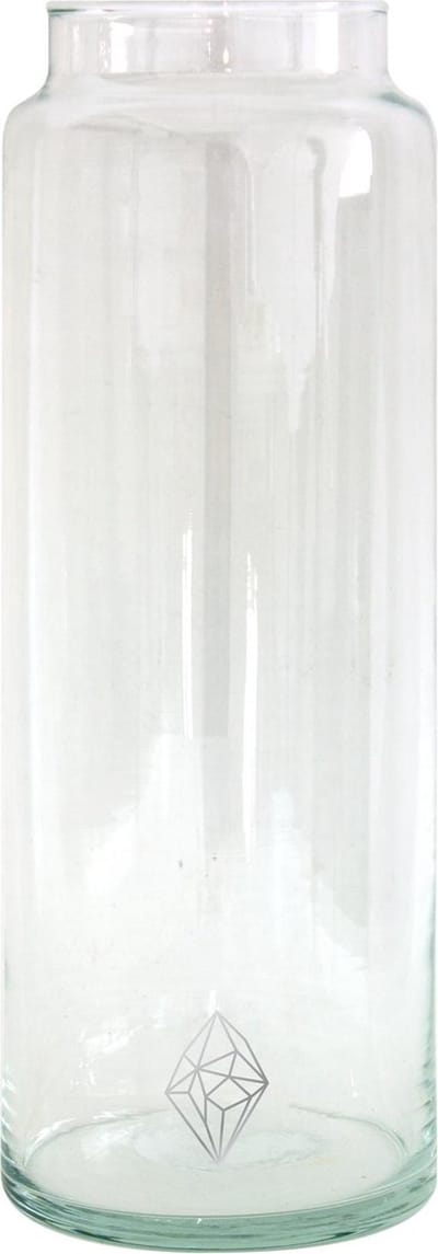 TAK Design Vaas Diamond XL - Handgemaakt - Glas - Ø10 x 30 cm - Zilver