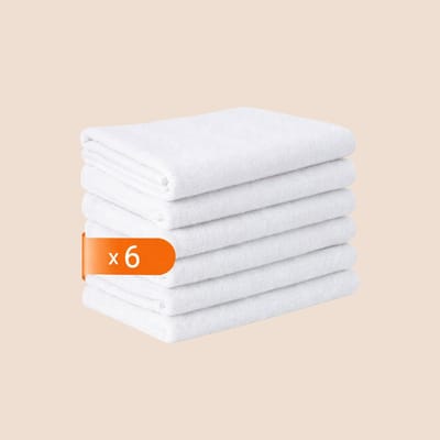 Tavas Harmonie Gastendoekjes 30x50 cm Wit Set van 6 100% Katoen Gastenhanddoek Rechthoek Handdoek Keuken Hotelkwaliteit Gastendoek