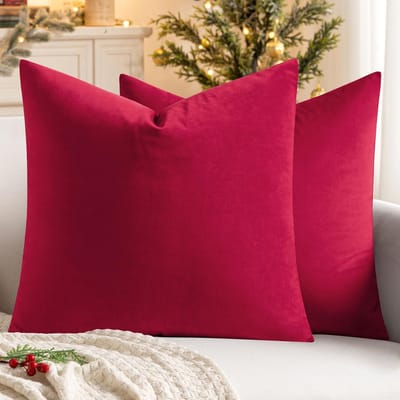 Dailygoody - Velvet Kussenhoezen - Luxe Decoratie - Rood - Sierkussens - 50x50 cm - Geschikt voor Woonkamer en Slaapkamer