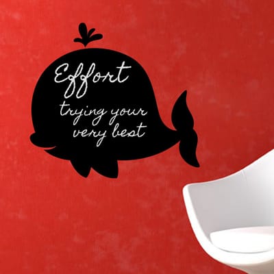 Schoolbordsticker - uitwisbare zelfklevende muurstickers - WALVIS SILHOUET - 75x80cm
