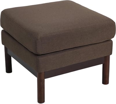Decoratieve Stoffen Poef met Houten Poten voor Woonkamer en Slaapkamer