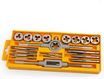 Tapset 20 delig M3-M12 - Tappenset - Draadtapset - Draadsnijset - Snijmoerenset - Wringijzer - Taphouder - Metrische snijplaten - Metrische taps