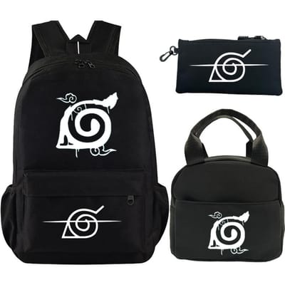 3 stuks/set Anime Naruto bedrukte rugzak boekentas met lunchtas etui tiener kinderen meisje jongen schooltas rugzak