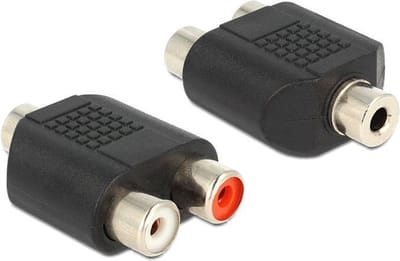 Tulp Mono (Vrouwelijk) naar Tulp Stereo (Vrouwelijk) Adapter – RCA Tulp Female Splitter – Audio Verloopstekker voor Speakers, Versterkers en Audioapparatuur – Compact Plug & Play Design