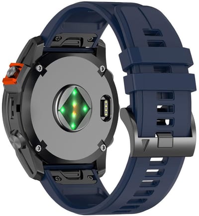 Siliconen bandje - geschikt voor Garmin Fenix 5 (PLUS) / 6 (Pro) / 7 (Pro) / 8 (47 mm) / E (47 mm) / Epix (Pro) (2) 47 mm / Approach S60/S62/S70 47 mm / MARQ / Instinct 1/2/3 (45mm) - donkerblauw
