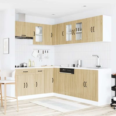 vidaXL - 11-delige - Keukenkastenset - Kalmar - bewerkt - hout - sonoma - eikenkleur