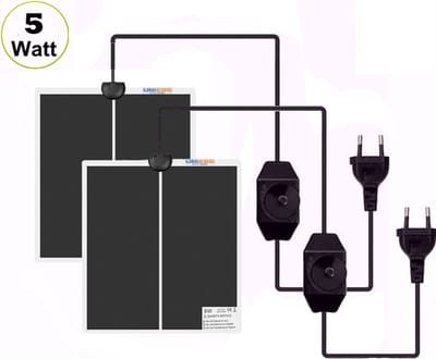 UniEgg® (2x) professioneel warmtematten 14 x 15 cm - Voordeelpak (2) - Extra voordelig- 2 stuks warmtematten - 5 Watt - met regelaar - voor kuikens - kwartels - vogels - reptielen - amfibieën