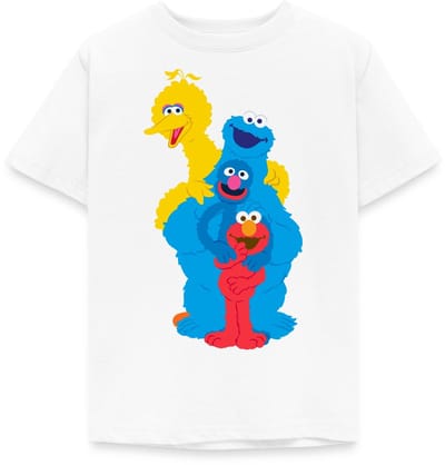Sesamstraat Elmo Grobi Koekiemonster En Bibo T-Shirt Kinderen