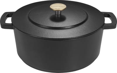 Combekk Original Braadpan 28 cm - Dutch Oven - PFAS-vrij - Gerecycled gietijzer - Geschikt voor o.a. inductie, BBQ & gas - Zwart