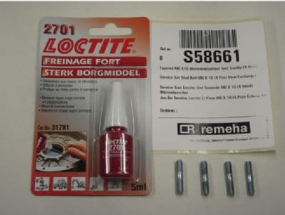 Remeha draadeind M6 x 16 inclusief Loctite (set 4 stuks)