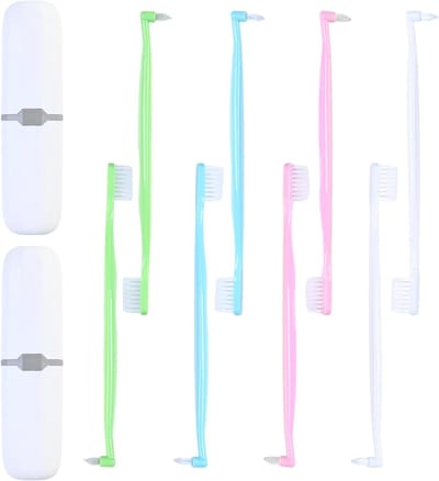 Tandenborstel Set - Orthodontisch Hulpmiddel - Beugel Reinigen - Dubbelzijdig V-Vorm - 8 Stuks - Mix