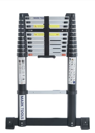 MARK TOOLS PRO Telescoopladder - 3,20 meter - met Stabilisatie Balk en Soft closing - INCLUSIEF LADDER HOES/TAS