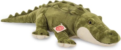 Hermann Teddy Knuffeldier Krokodil - zachte pluche stof - premium knuffels - groen - 60 cm - Reptielen