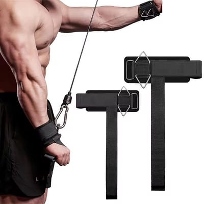 Consumerce® 2-in-1 Fitness Lifting Straps D-Ring Cuffs - Pols Cuff - Gym Accessoires - Enkel Cable Hooks - Kickback Ankle Strap