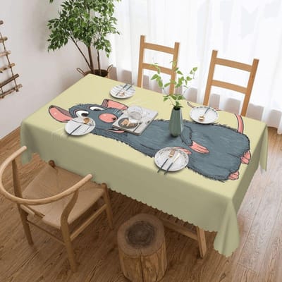 Remy Ratatouille Pak Aangepaste Rechthoekige Tafelkleed Waterdichte Tafelhoes voor Eetgelegenheden Tafelkleed 137x183cm