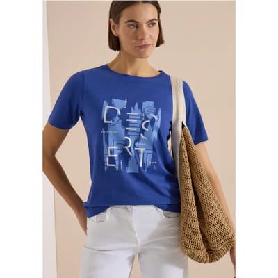 Shirt met ronde hals en opdruk aan de voorkant