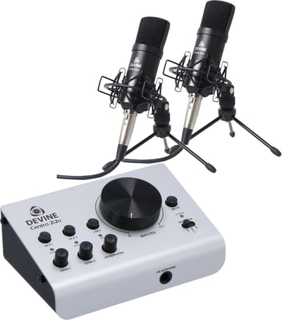 Audio interface bundel - incl. 2x M-Mic XLR en kabel - Devine Centro 2i2o - Multikleur