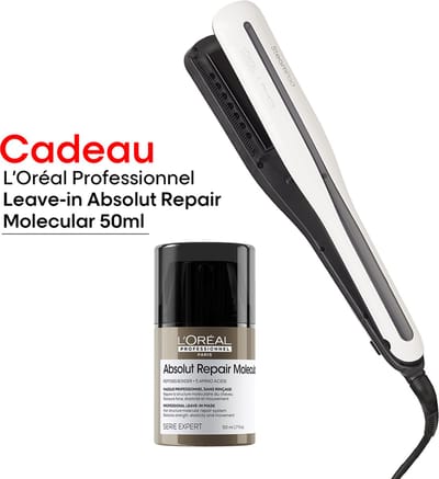 L'Oréal Professionnel Steampod 3.0 + Leave-in cadeau - Professionele 2-in-1 stoom stijltang: voor stijlen & krullen + Absolut Repair Molecular Leave-in 50ml cadeau voor beschadigd haar