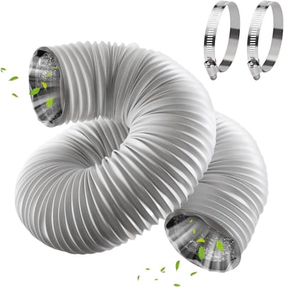 Afvoerslang Flexibel - Ventilatieslang Aluminium - Apparaten Ventileren - Dubbelwandige Constructie - 6 Meter 100mm - Zilver