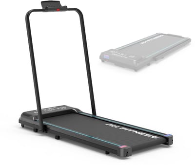 PH Fitness Loopband 10 km/u - Opvouwbare Treadmill – 1.5PK Motor - Hometrainer voor Thuis - Inklapbaar - 130 kg Draagvermogen - Bluetooth App - Compact en Opvouwbaar met Veiligheidssleutel