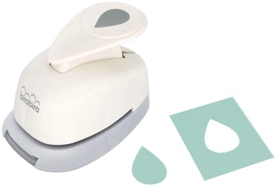 Ambachtelijke Pons - Papier Uitsnijder - Kaarten Maken - Zichtbaar Ponsen - 16 cm Druppel - Gebroken Wit