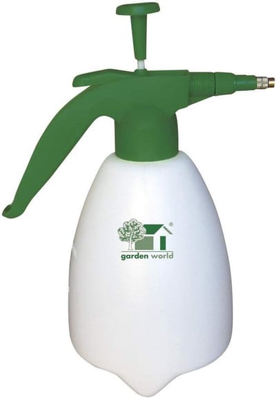Drukpomp Tuin - Mini Pomp - Planten Water Geven - Verstelbaar Messing Mondstuk - 2 Liter Capaciteit - Wit Groen