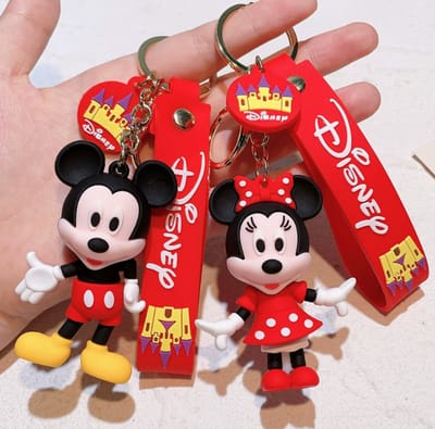 Pradeo - Duo Pack - Alternatieve Sleutelhanger Van Disney Mickey Mouse & Minnie Mouse - Hard Siliconen - Cadeau Voor Volwassenen en Kinderen - Geschenk Voor Verjaardagen en Feestdagen - Cadeautje Voor Hem & Haar - Key Chain
