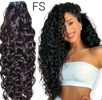 Frazimashop - Hairextention- Braziliaans Remy weave- Hair-12 inches- Haarstuks- Water Diep Golf- 1Stuks Bundel- 1B- Haarextenties- Human Hair