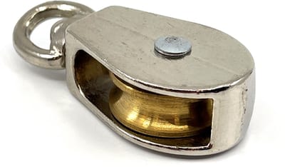 TQ4U katrol - Enkel - Vernikkeld - Ophangoog - Ø 24 mm - Touw max Ø 5 mm