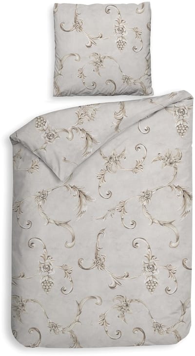 Heckettlane Rosalie Dekbedovertrek - 100% Katoen-Flanel - 140x200-220 cm - Grijs