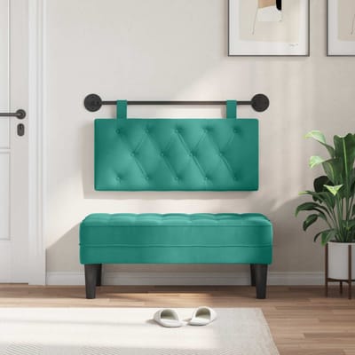 vidaXL - Hangend - hoofdbord - Turquoise - Fluweel