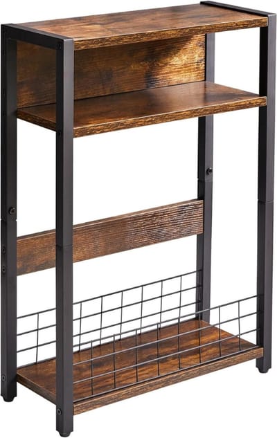 Bijzettafel Finja - Moderne Ronde Salontafel Met Dienblad En Opbergvak - Scandi Chic Nachtkastje Van Duurzaam Bamboe En MDF (Ø 49.5 x 51.5 cm - Wit/Natuurlijk)