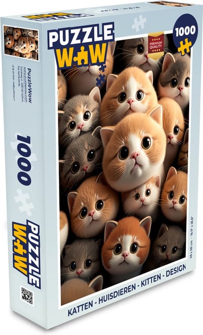 Puzzel Katten - Huisdieren - Kitten - Design - Jongens - Meisjes - Legpuzzel - Puzzel 1000 stukjes volwassenen