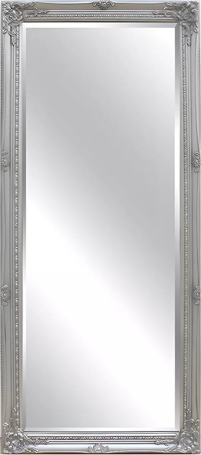 Vente-unique Spiegel met lijst ELVIRE - Eucalyptushout - 60 x 140 cm - Kleur: zilver