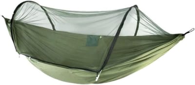 Hangmat met Klamboe - Kampeer Hangmat - Buiten Ontspannen - Automatische Snelopening - Voor Eén Persoon - Groen