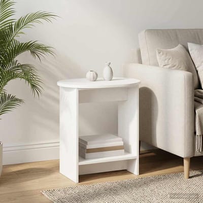 vidaXL - Bijzettafel - Wit - 50 - x - 39,5 - x - 55 - cm - Bewerkt - hout
