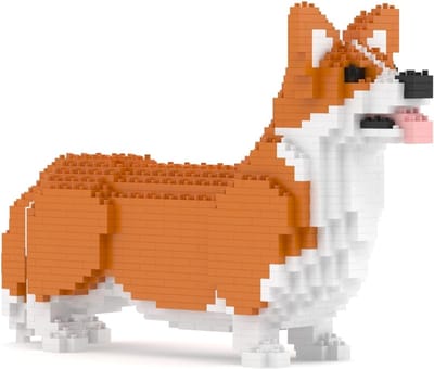 Bouwstenen Corgi - Dieren sculptuur - Creatief bouwen - Lijmvrije montage - 306 x 94 x 20 cm