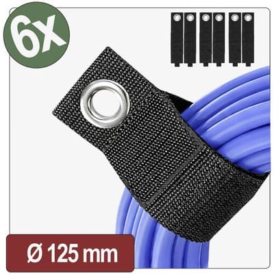 Quadrios 26CA804 Klittenbandriem Met riem Extra sterk (l x b) 420 mm x 50 mm Zwart 6 stuk(s)