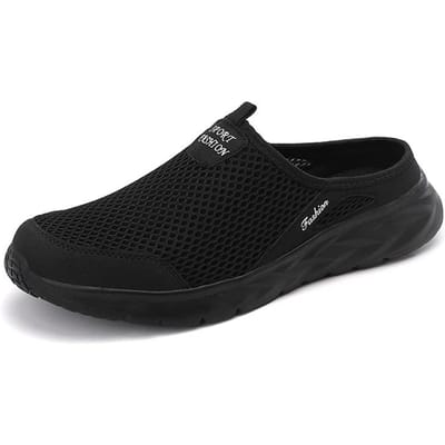 MAEDEF Halve Pantoffels Buiten Hoge Kwaliteit Antislip Heren Vrijetijdsschoenen Mesh Ademend Zacht Comfortabel Pantoffels met Platte Zool 41 black