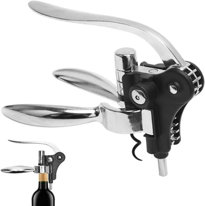 Professionele Zink Legering Kurkentrekker, Hevel Kurkentrekker en Flessenopener voor Wijnliefhebbers, Perfect Cadeau voor Mannen en Vrouwen