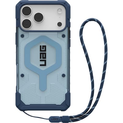 UAG Pathfinder Clear geschikt voor MagSafe Backcover met Lanyard geschikt voor iPhone 17 Pro Max - Clear / Blue Lanyard