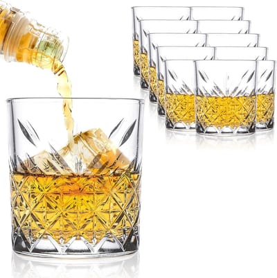 wisky glas - cadeauset voor mannen, papa, tumbler voor Scotch, cocktail, rum - Whiskyglazen 6pcs