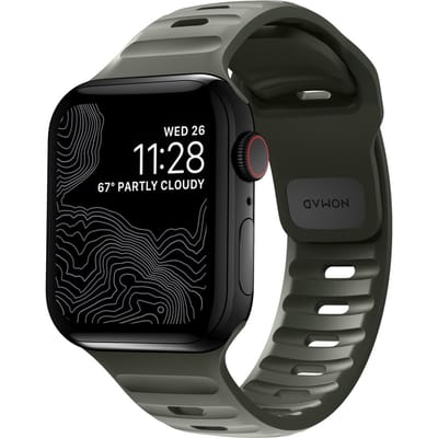 Nomad Sport band FKM voor de Apple Watch Series 1 t/m 9 / SE (38/40/41 mm) | Series 10 (42 mm) - Groen