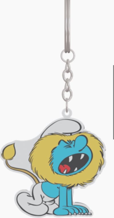 Leeuw - Metalen sleutelhanger - De smurfen - metaal - eenzijdig bedrukt - 6cm