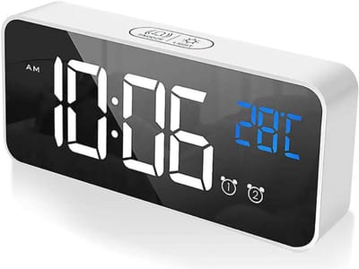 Digitale Wekker met Spiegelweergave en USB-Opladen - Alarmfunctie, Temperatuurweergave en Slaapstand