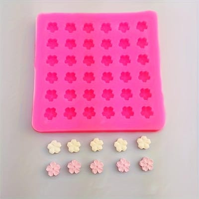 Moule en Silicone Fleur de Cerisier à 36 Cavités pour Bricolage, Fondants de Cire, Aromathérapie, Décoration - Moule Mini Forme Fleur de Sakura pour Décoration Intérieure rose